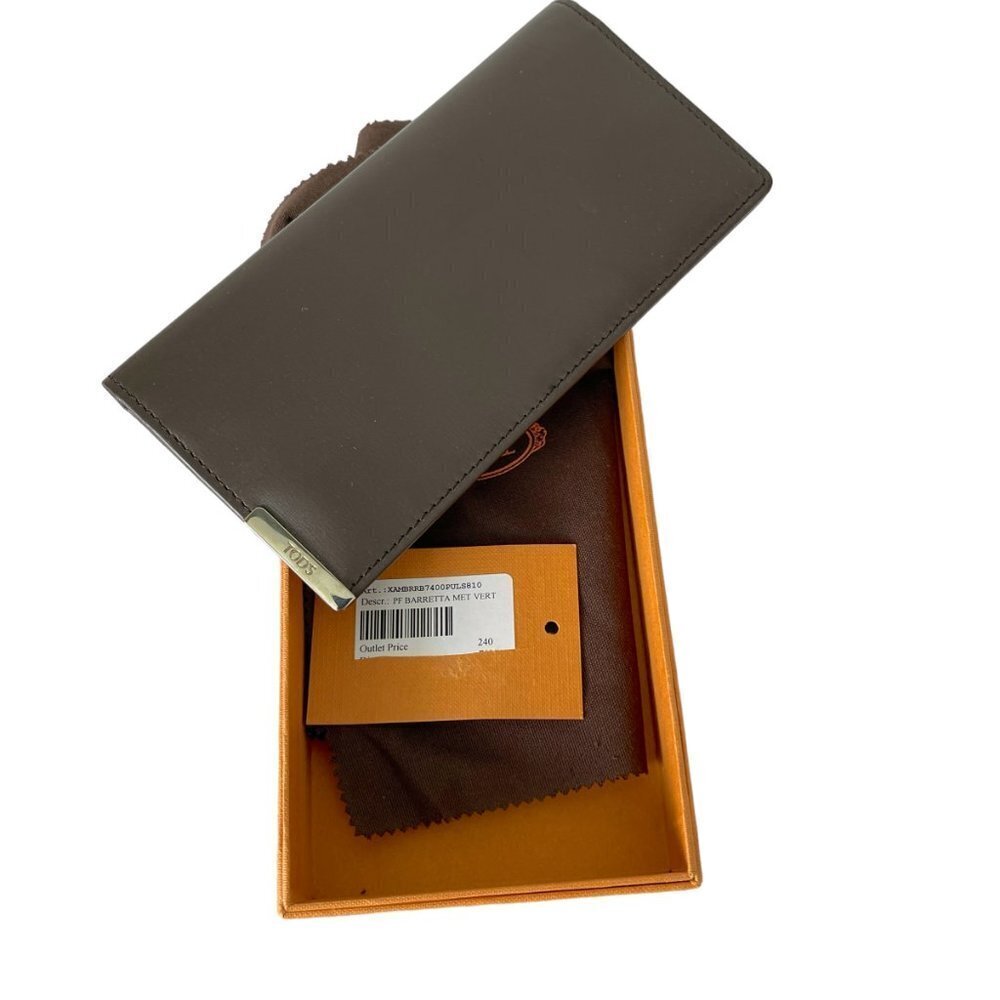 Tod's Italy Brown Barretta MET Leather‎ Vertical Wallet, XAMBRRB7449PULS81 - Picture 2 of 11